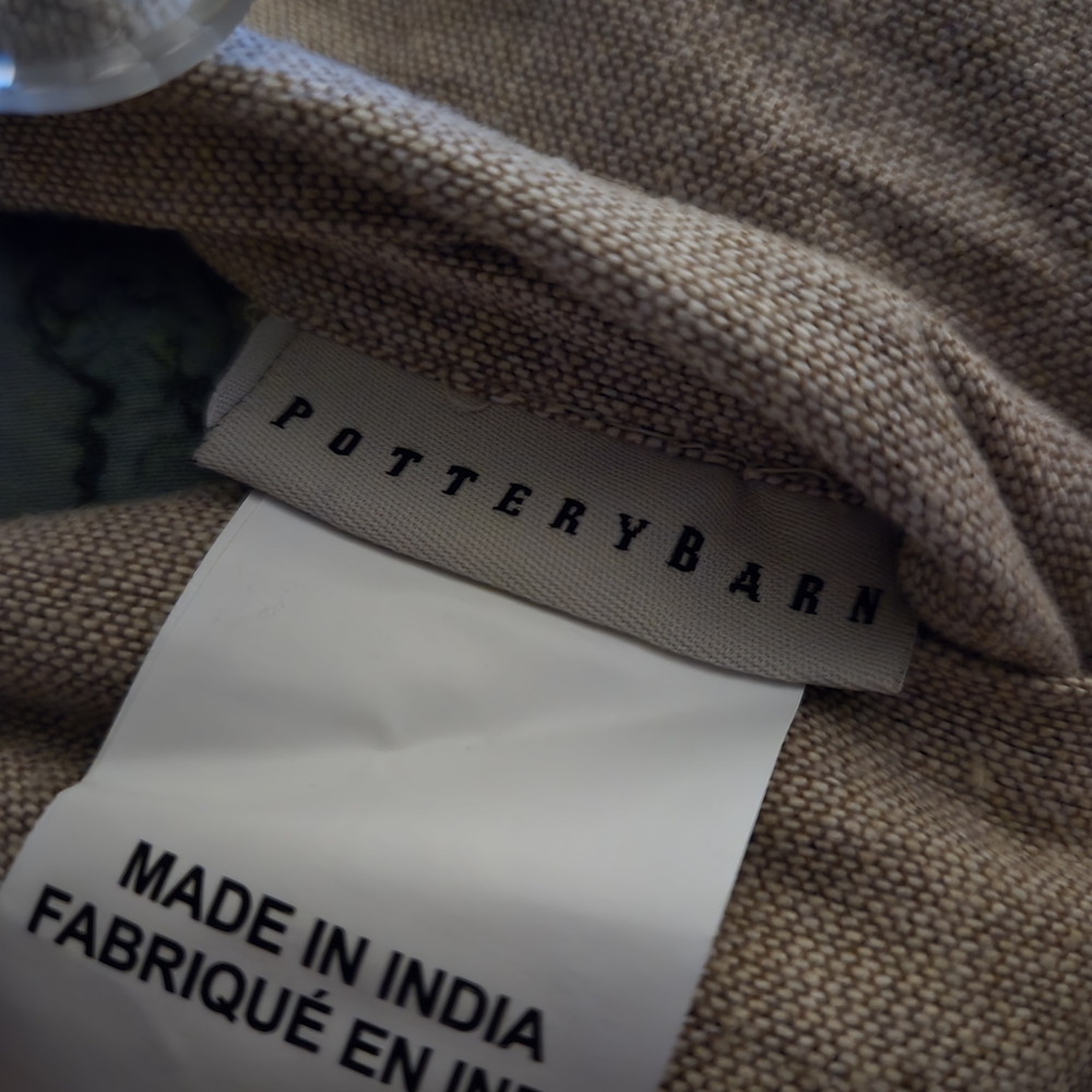 Pottery Barn Tan and Brown Bear Embroidered Pillow Cover - Picture 7 of 8